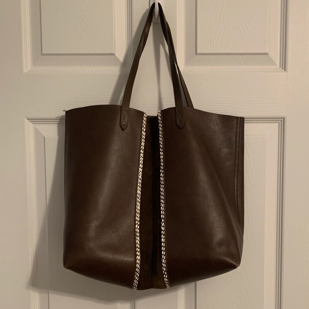 Madewell Transport Tote in Darkest Olive Multi